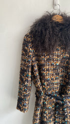 Dolce & Gabbana Fur Collar Tweed Coat