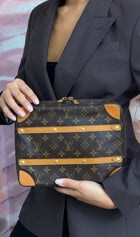 Louis Vuitton Brown Men's 2019 LV Monogram Coated Canvas Soft Trunk Messenger Bag