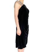Armani Velvet Rouched Sequin Mesh Dress - IT 46 / US 10