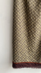 Gucci Gold Horsebit Embossed Monogram Shawl
