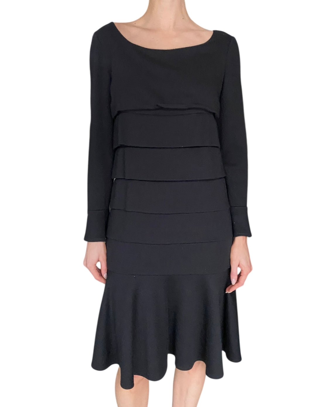 Chanel 01A Wool Ruffle Midi Dress - FR 38 / US 6