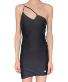 Balenciaga Black Stretch Asymmetrical Strappy Mini Dress - 36 / S