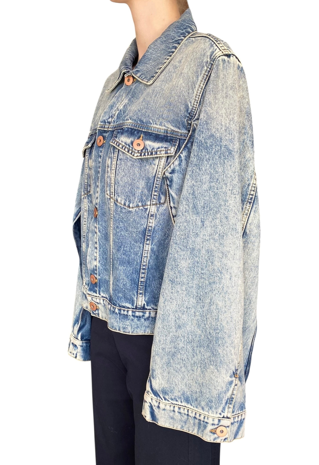 Maison Martin Margiela Blue Denim Oversized Reconstructed Jacket - 42 / US 6-8
