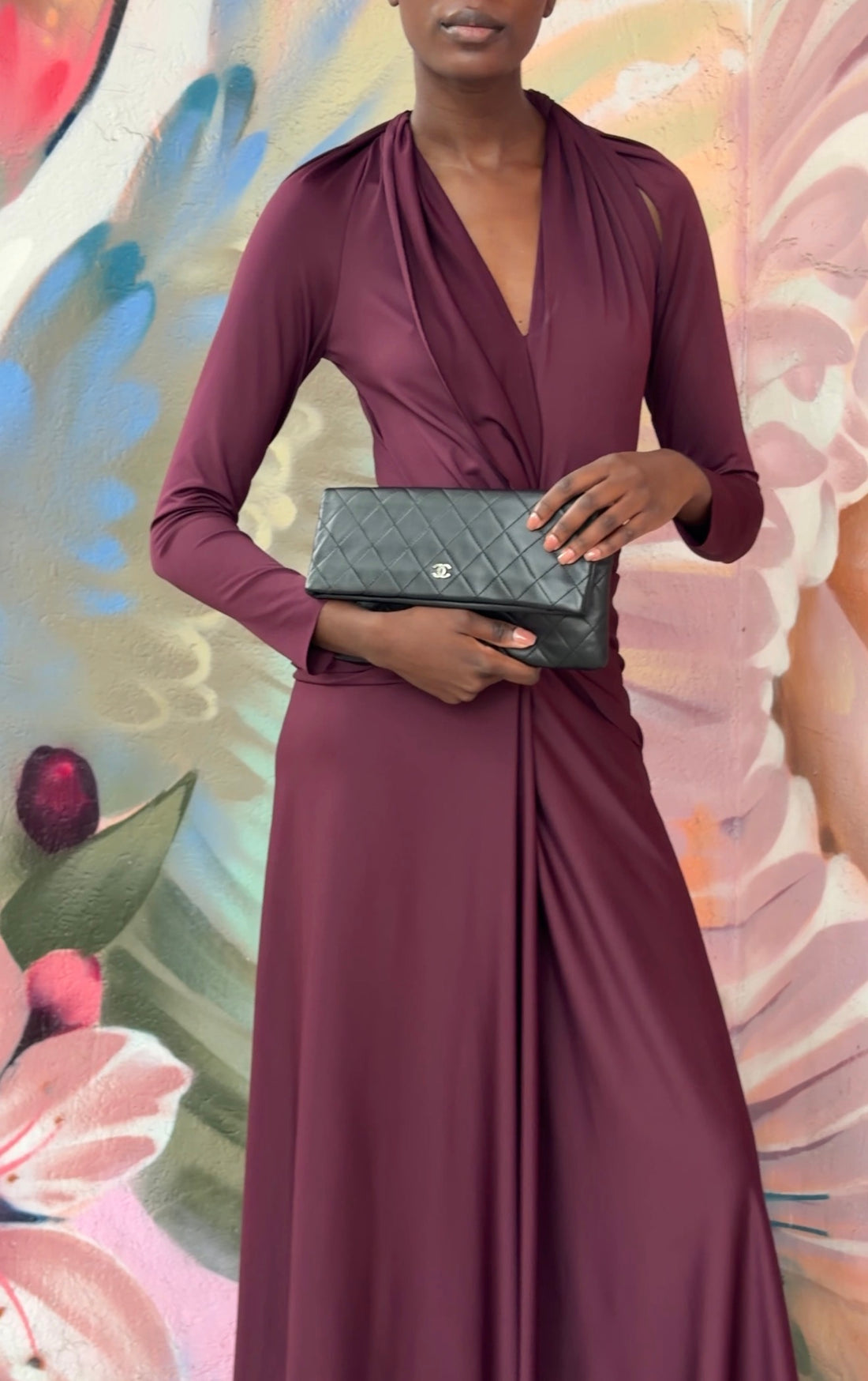 Chanel Black Quilted Lambskin Beauty Foldover Clutch Bag