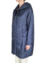 Max Mara Navy Cameluxe Hooded Long Nylon Coat - 2 / US 4-6