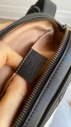Gucci Black Chevron Matelesse Leather GG Marmont Mini Belt Bag