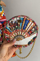 Dolce & Gabbana Fan Print Miss Glam Round Chain Bag