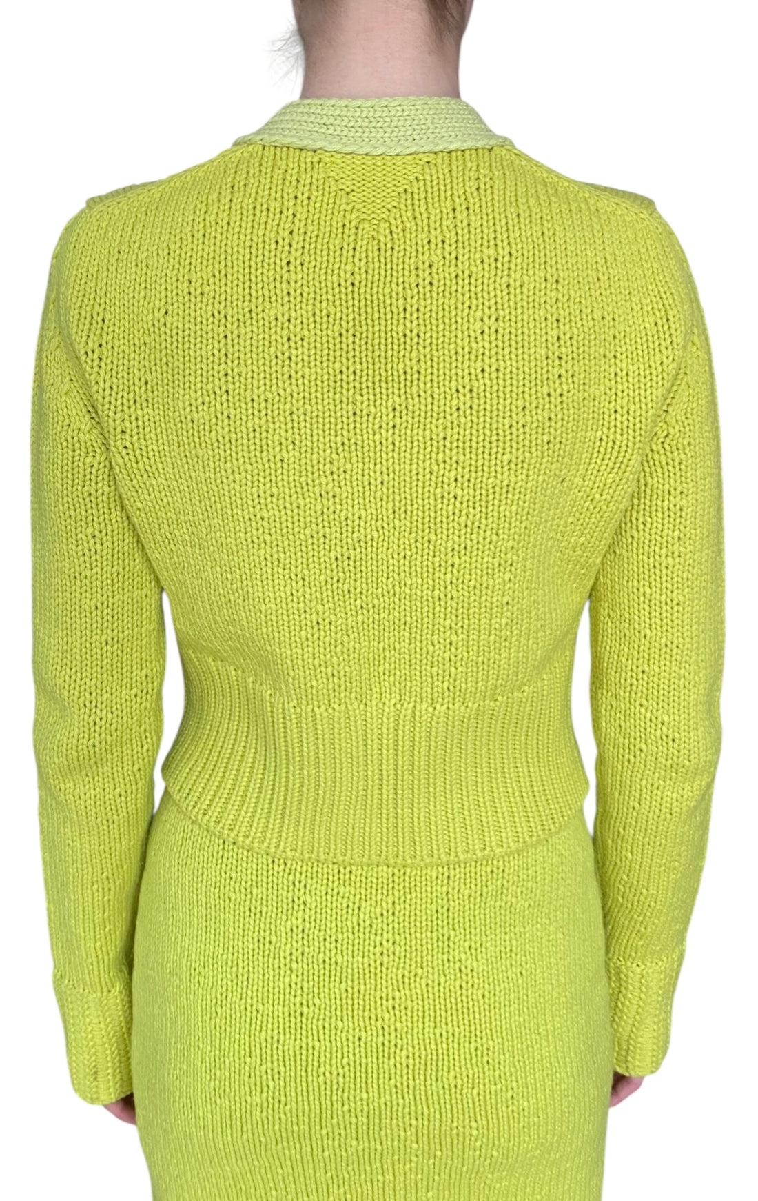 Bottega Veneta Chartreuse Wool & Cashmere Knit Cardigan - XS / 0-2