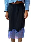 Gauchere Black Lace Trim Skirt - M / US 6