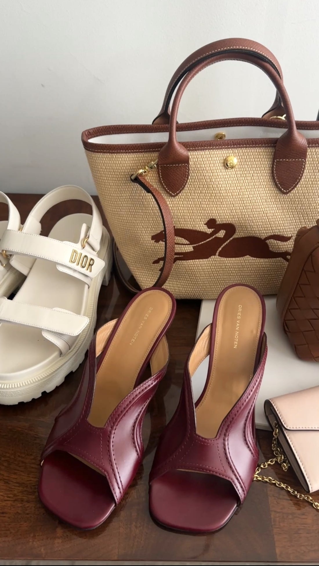 Christian Dior Ivory Leather Dioract Platform Sandals - 39