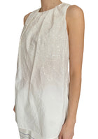 Brunello Cuccinelli White Sequin Embellished Sleeveless Top - US 4