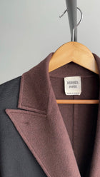 Hermes Black and Brown Double Faced Cashmere Belted Coat - FR40 / 8 (M)