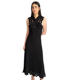 Ulla Johnson Black Fiora Knit Ribbed Gown - M / L