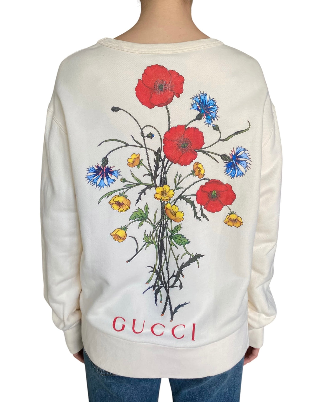 Gucci Ivory & Red Chateau Marmont Flora Print Sweater - S