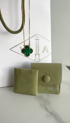 Van Cleef & Arpels 18k Yellow Gold Vintage Alhambra Malachite Necklace