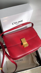 Celine Red Medium Box Shoulder Bag