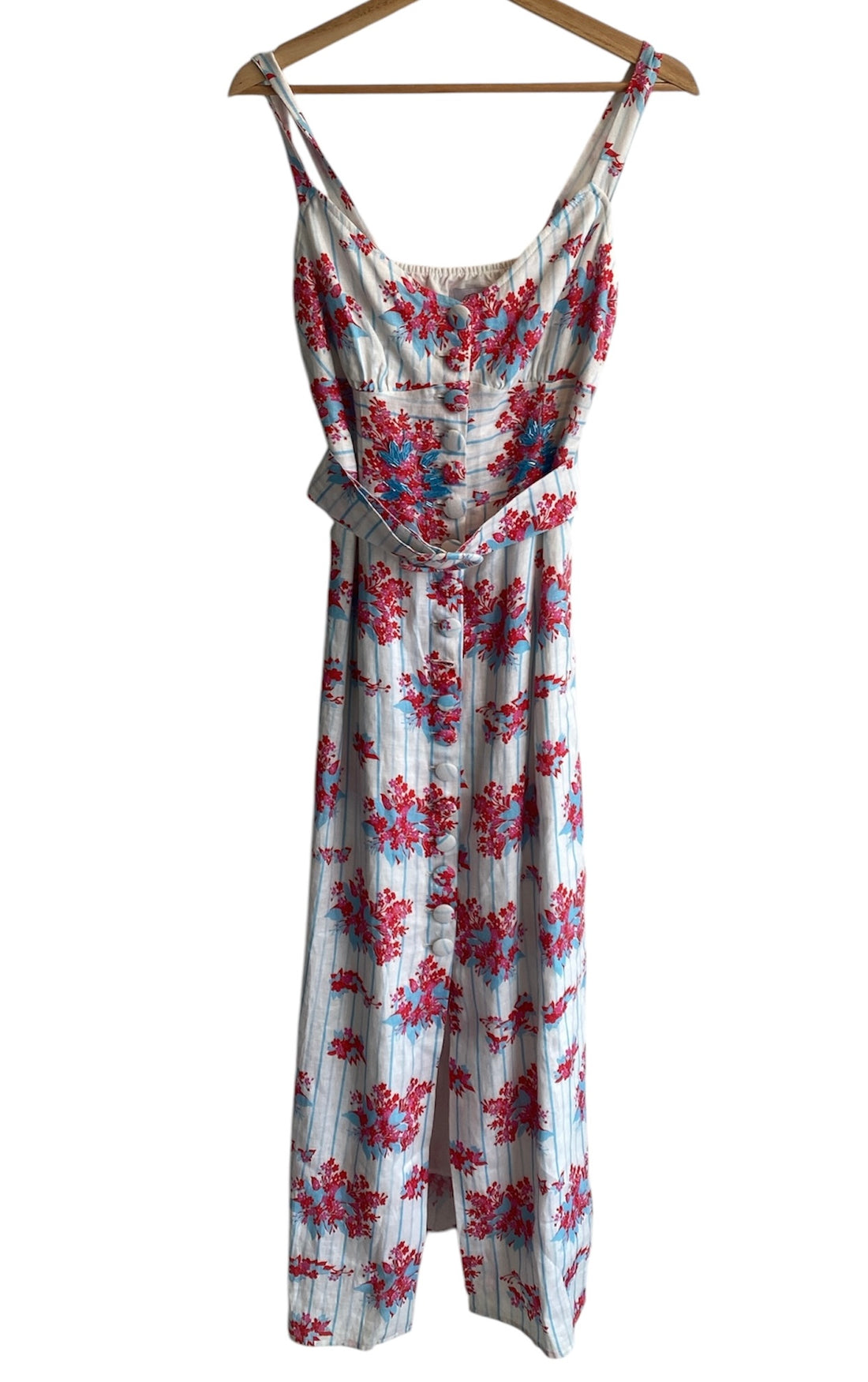 Gul Hurgel Floral Print Linen Maxi Dress - L