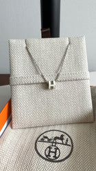 Hermes Pop H Mini Pendant Necklace - White