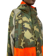 Junya Watanabe Camo & Orange Fleece Panelled Canvas Coat - XS
