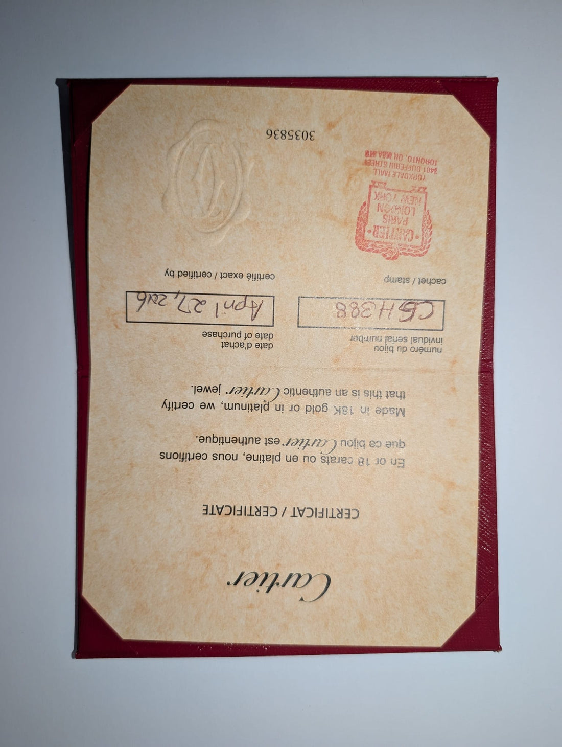 Cartier Rose Gold C De Cartier 3mm Wedding Band - 50 / 5.25