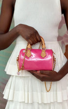 Louis Vuitton New Pink Monogram Vernis Nano Speedy Bag with Chain Strap