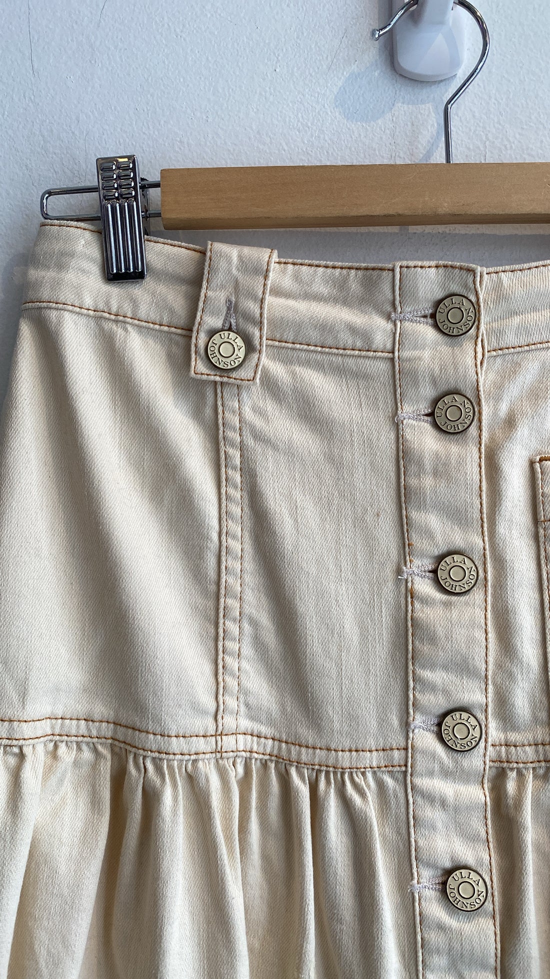 Ulla Johnson Ruffle Maxi Denim Skirt - 0