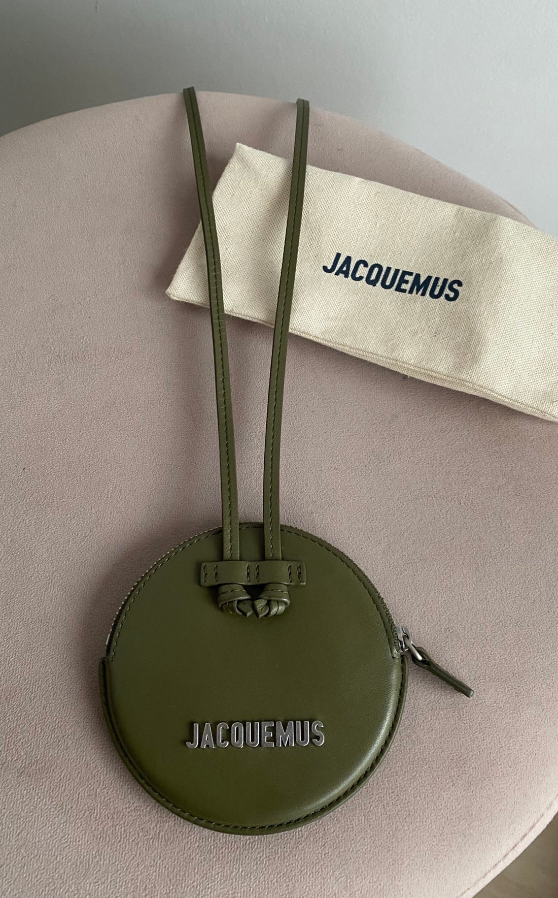 Jacquemus Khaki Green Leather Le Pitchou Mini Bag
