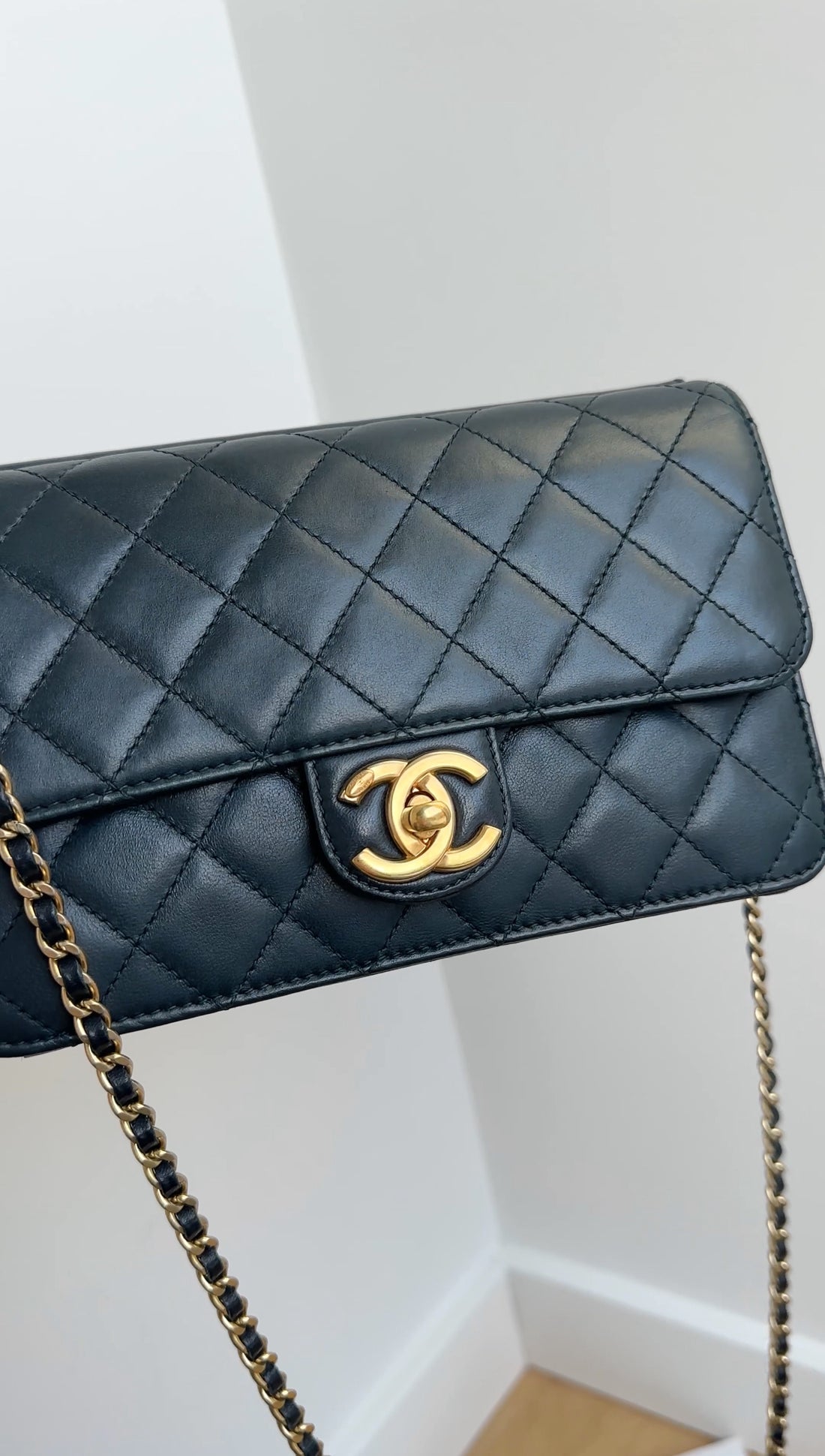Chanel Midnight Navy Quilted Leather Small Crossing Times Flap Bag