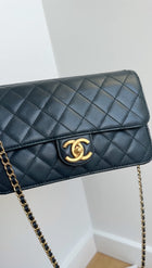 Chanel Midnight Navy Quilted Leather Small Crossing Times Flap Bag