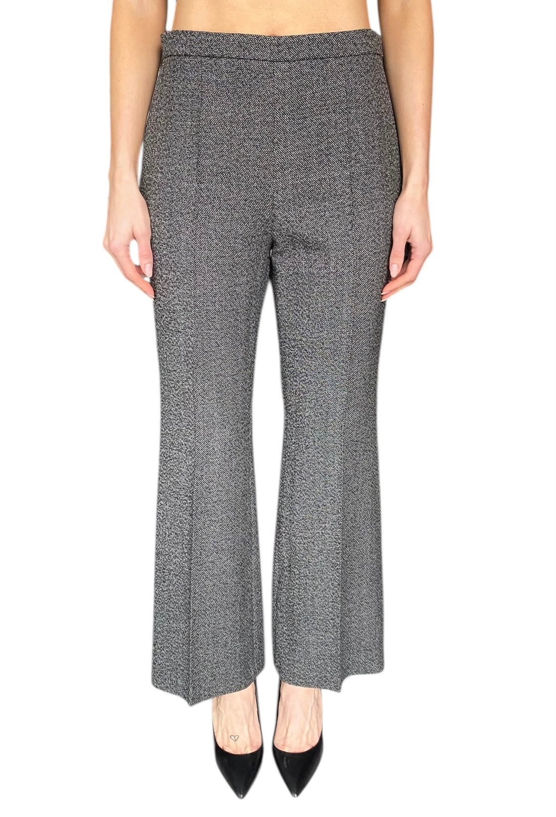 Giambattista Valli Grey Wool Flared Trousers - 42 / US 6