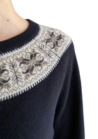 Nili Lotan Navy “Joséfa Fair Isle”Cashmere Cardigan - M