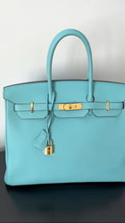 Hermes Birkin 35 Tiffany Turquoise Blue Togo Leather GHW Bag