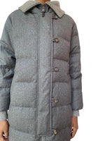 Brunello Cucinelli Grey Long Wool Down Parka - 40 / US 4-6