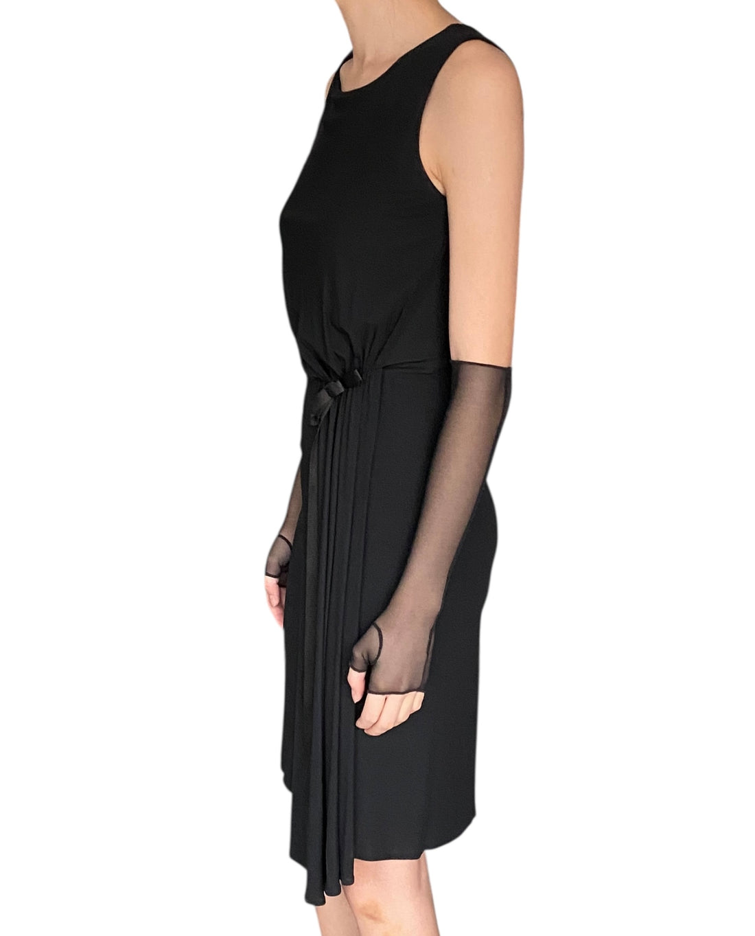 Versace Black Draped Bowtie Dress - 38 / US 4