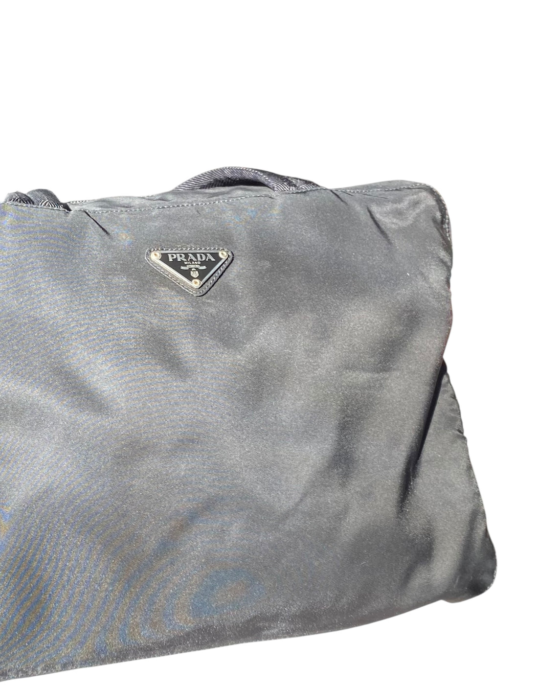 Prada Black Nylon Horizontal Tote