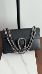 Gucci Black Leather Medium Crystal Dionysus Chain Bag