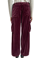 Giorgio Armani Burgundy Velvet Cargo Trousers - 42 / US 6