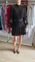 Zimmermann Black Sheer Spliced Mesh Mini Dress - 0 / XS / US 2-4