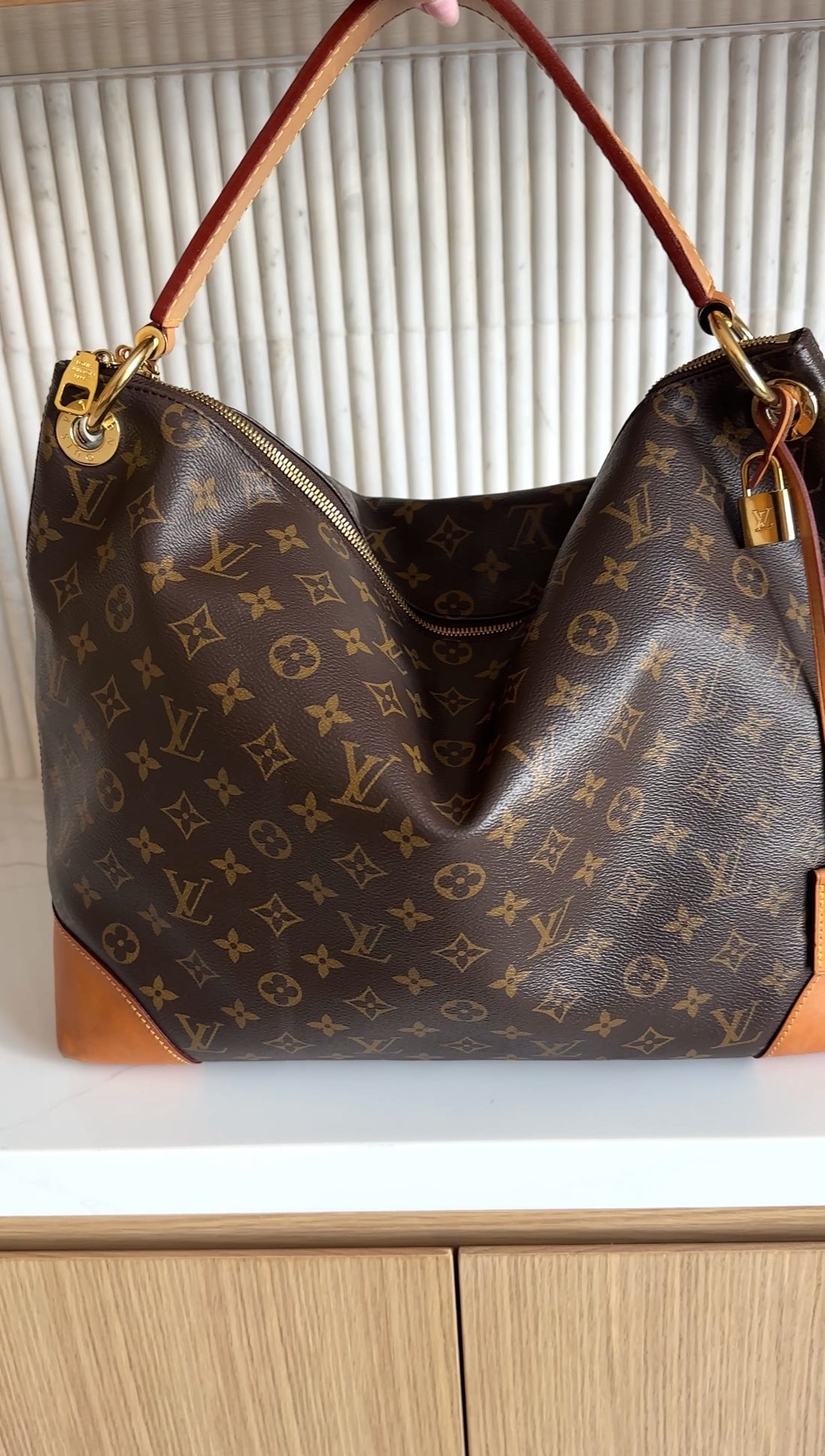 Louis Vuitton Monogram Coated Canvas Berri MM Hobo Bag