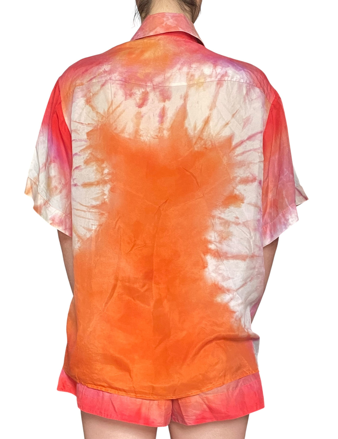 Zimmerman Orange Tie Dye Silk Shirt - 1 / US 4-6