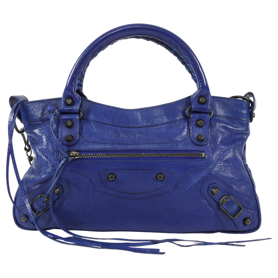 Balenciaga Blue SS2010 Arena Lambskin Leather The First City Bag