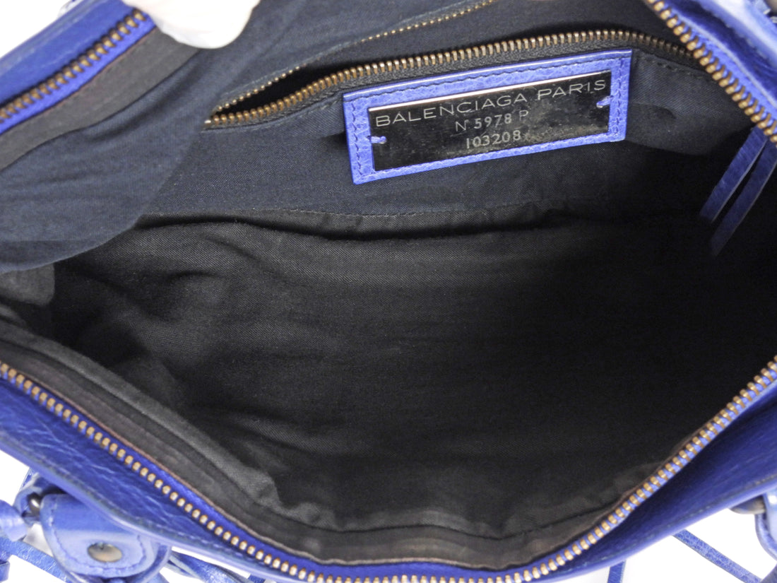 Balenciaga Blue SS2010 Arena Lambskin Leather The First City Bag