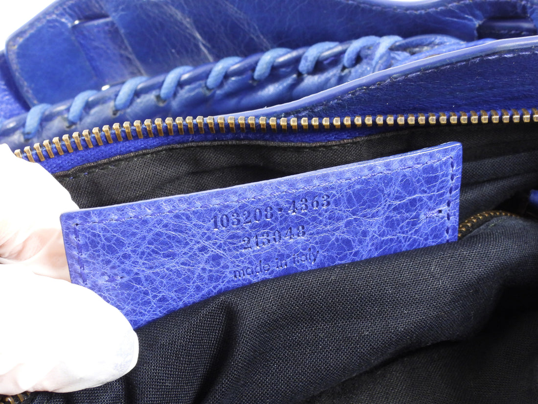Balenciaga Blue SS2010 Arena Lambskin Leather The First City Bag