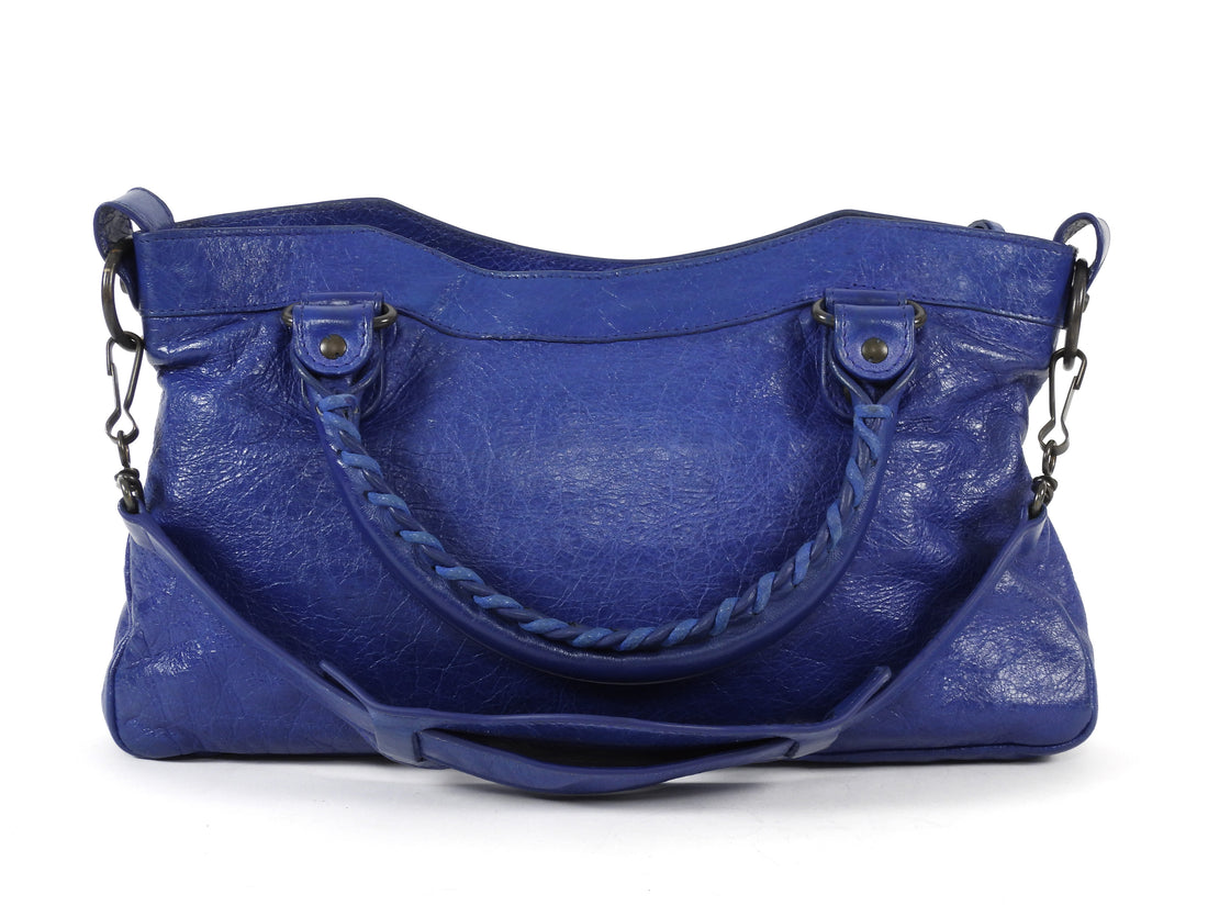 Balenciaga Blue SS2010 Arena Lambskin Leather The First City Bag