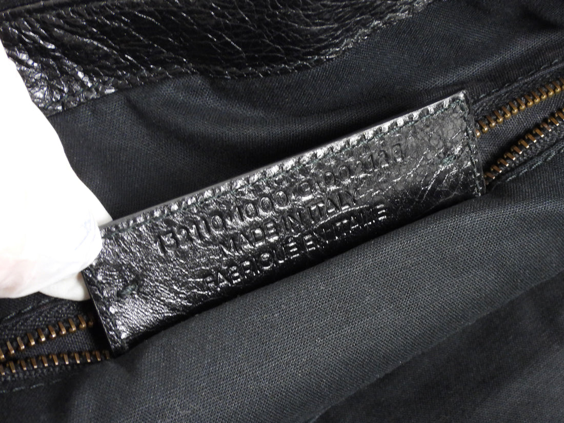 Balenciaga Black AW2014 Arena Lambskin Leather City Large Work Bag