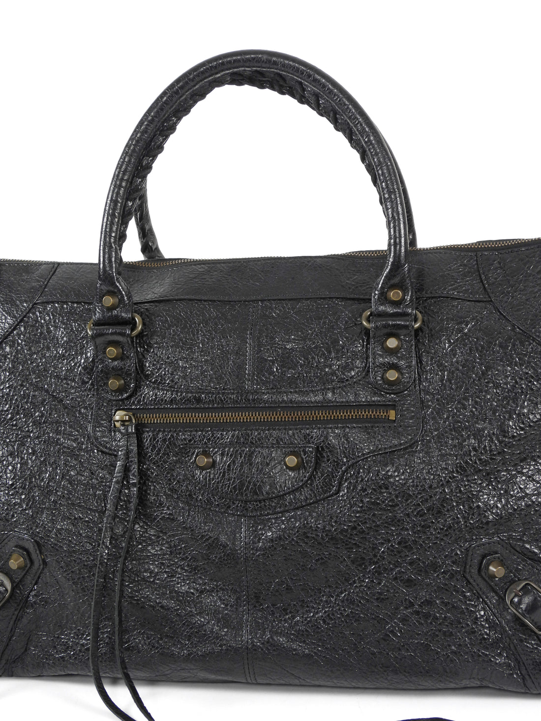 Balenciaga Black AW2014 Arena Lambskin Leather City Large Work Bag
