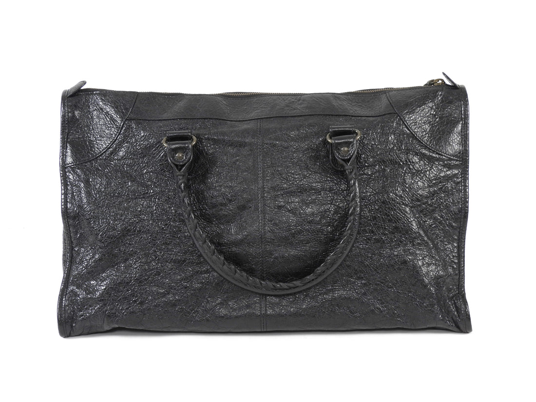 Balenciaga Black AW2014 Arena Lambskin Leather City Large Work Bag