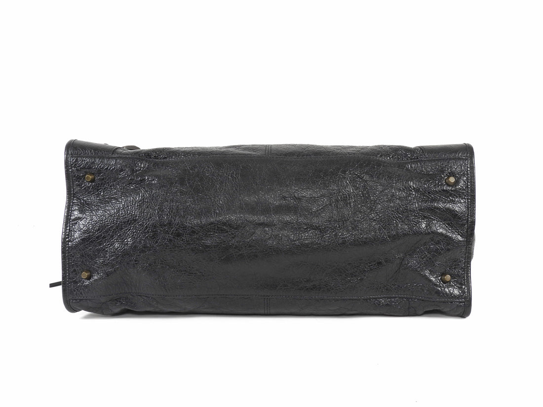 Balenciaga Black AW2014 Arena Lambskin Leather City Large Work Bag