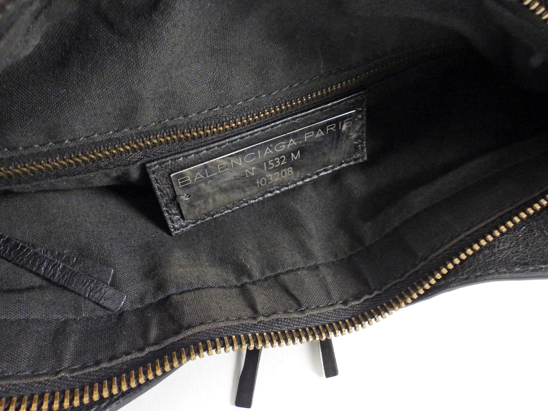 Balenciaga Black Leather Classic Moto City First Bag