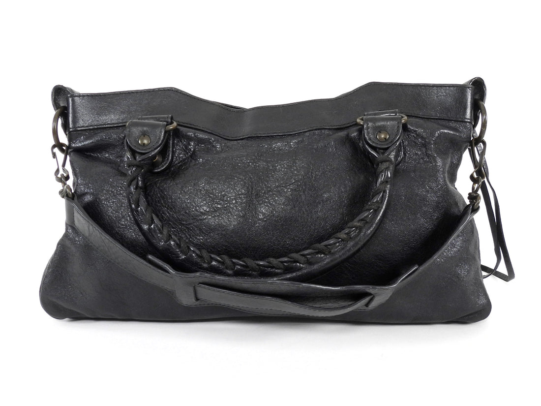 Balenciaga Black Leather Classic Moto City First Bag